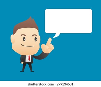 Businessman with blank speech bubble - vector illustration, EPS10