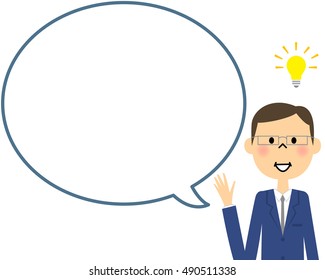 Businessman with blank text bubble,Balloon