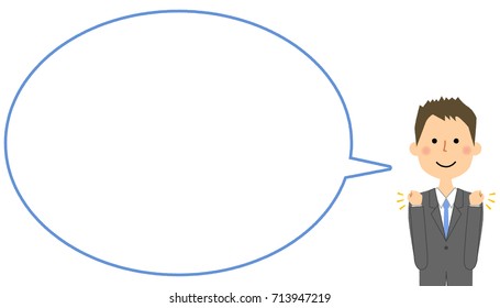 Businessman with blank text bubble,Balloon