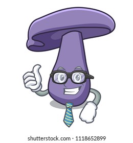 Businessman blewit mushroom character cartoon