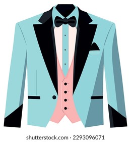 Businessman in blue suit and jacket success over white