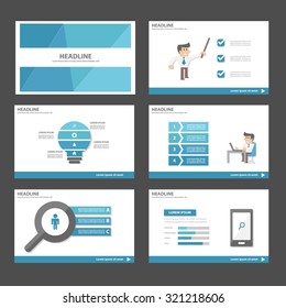 Businessman and Blue theme Multipurpose Infographic elements and icon presentation template flat design set for advertising marketing brochure flyer leaflet