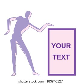 businessman with board billboard