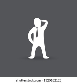 businessman body pose and expression icon illustration