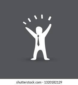 businessman body pose and expression icon illustration