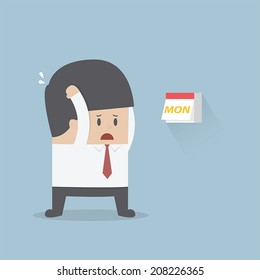 Businessman boring monday, VECTOR, EPS10