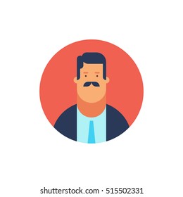 Businessman, boss, avatar icon. Modern flat style vector illustration.
