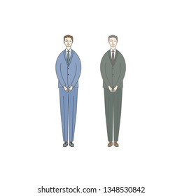 Businessman bowing (vector)