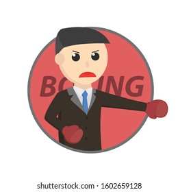 businessman boxer mascot red design