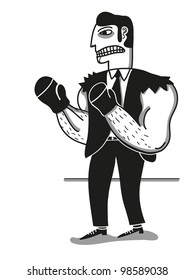 businessman boxing