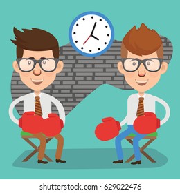 Businessman and boxing concept design,clean vector