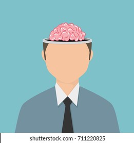 Businessman with brain