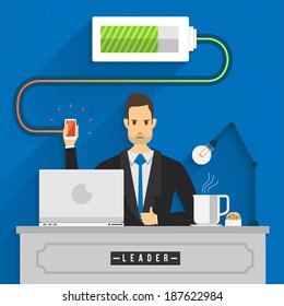 Businessman of brain inside thinking about digital marketing