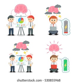businessman and brain set
