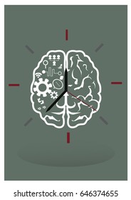 Businessman Brain  wave vector illustration