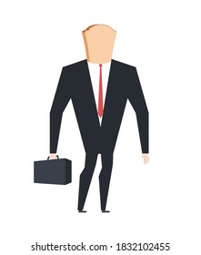 Businessman Bread. Boss soft tack. concept of fool and and simpleton