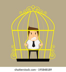 businessman break the cage
