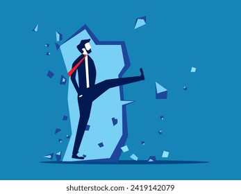Businessman breaks the original concept vector