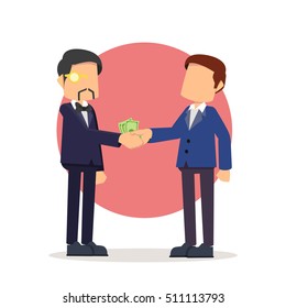 businessman bribing 