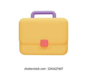 businessman briefcase with 3d vector icon cartoon minimal style