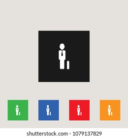 Businessman and briefcase case icon, stock vector illustration, EPS10.