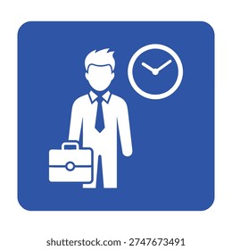Businessman with briefcase and clock
