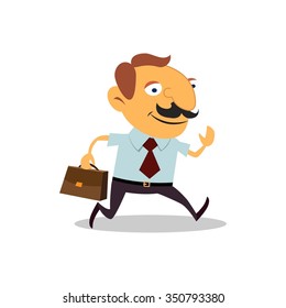 Businessman with briefcase in hand. Manager.