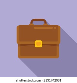 Businessman briefcase icon flat vector. Work bag. Hand portfolio