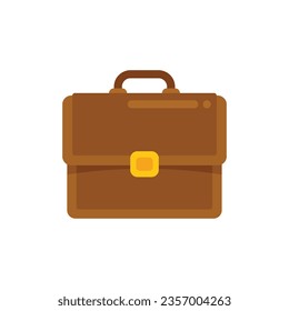 Businessman briefcase icon flat vector. Work bag. Hand portfolio isolated