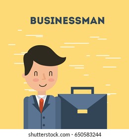 businessman briefcase illustration