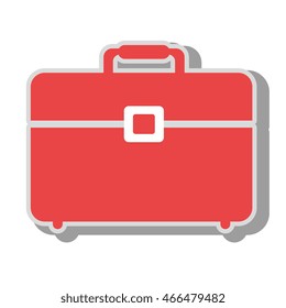 Businessman briefcase isolated flat icon, vector illustration graphic.