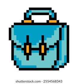 Businessman briefcase in pixel art style