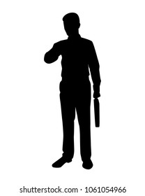 Businessman with briefcase silhouette vector