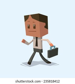 Businessman with a briefcase, vector