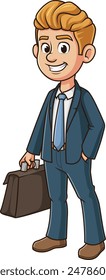 Businessman with briefcase vector illustration