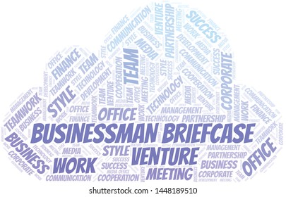 Businessman Briefcase word cloud. Collage made with text only.