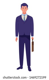 Businessman with briefcase worker cartoon ,vector illustration graphic design.