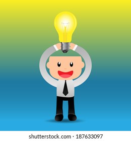 Businessman bright idea to success.EPS10