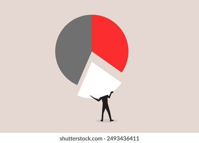 Businessman bring arrange pie chart as rebalancing investment portfolio to suitable for risk and return. concept of Investment asset allocation and rebalance