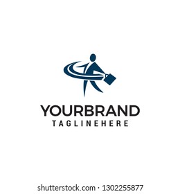 businessman bring bag Logo, job search concept, recruitment logo design vector template
