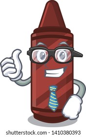 Businessman brown crayon isolated with the mascot