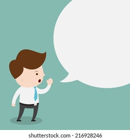 Businessman with bubble chat.