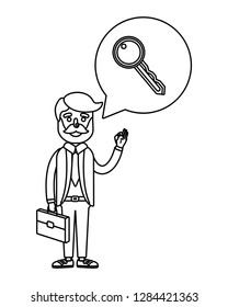 businessman with bubble speech