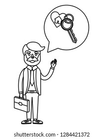 businessman with bubble speech