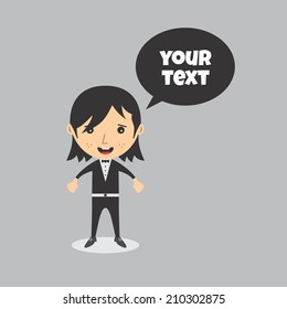 businessman with bubble speech