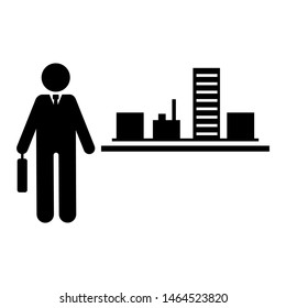 Businessman building worker icon. Element of businessman pictogram icon