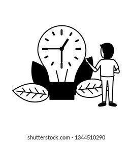 businessman bulb clock