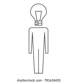 businessman with bulb head idea creativity