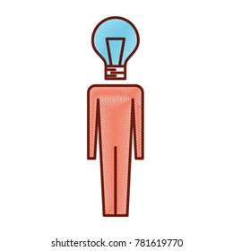 businessman with bulb head idea creativity
