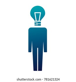 businessman with bulb head idea creativity